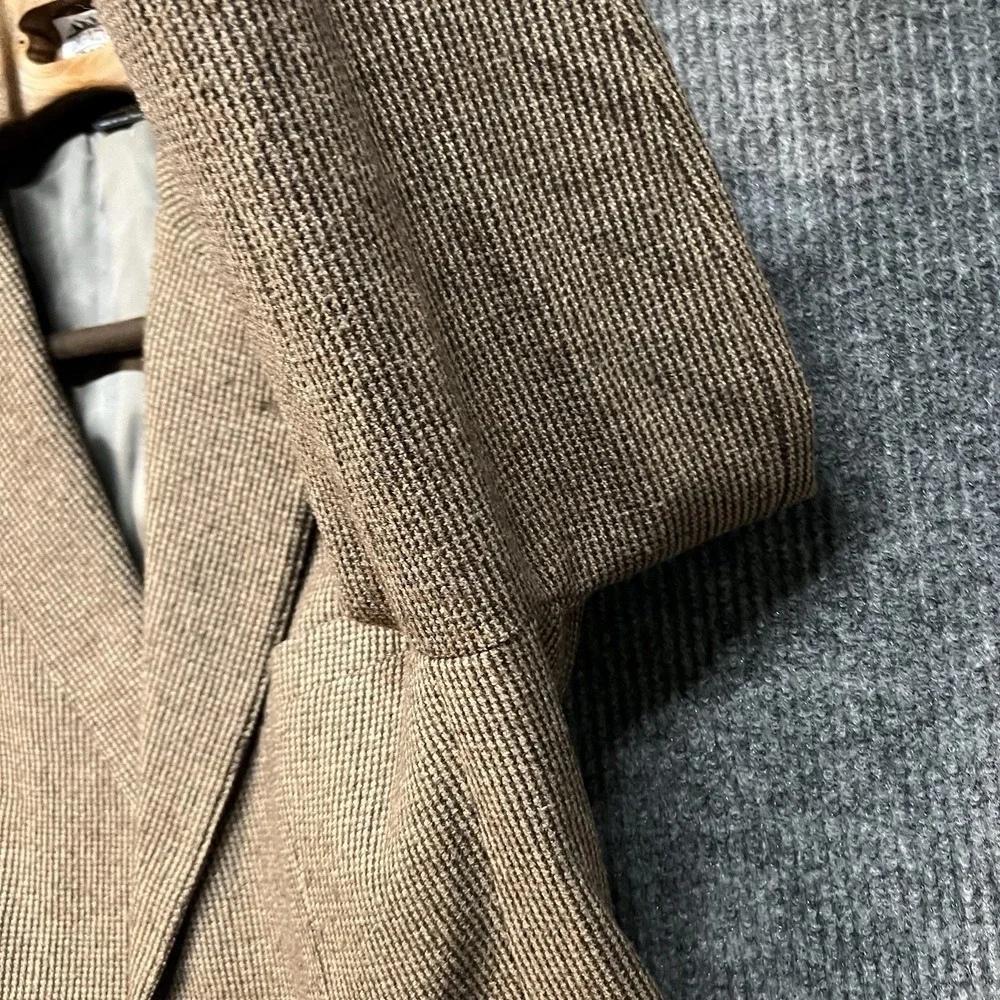 Polo Ralph Lauren Tweed Blazer Jacket Mens Size 40‎ Reg Brown Made In USA